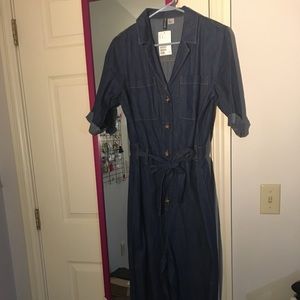 H&M Blue denim cotton jumpsuit